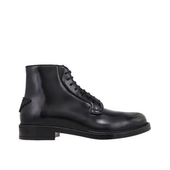 Prada Black Calfskin Lace-Up Boots - EU40/US7