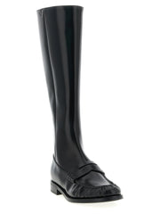 Prada Black Calfskin Over The Knee