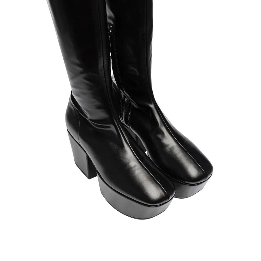 Prada Black Calfskin Over The Knee - EU38.5/US8.5