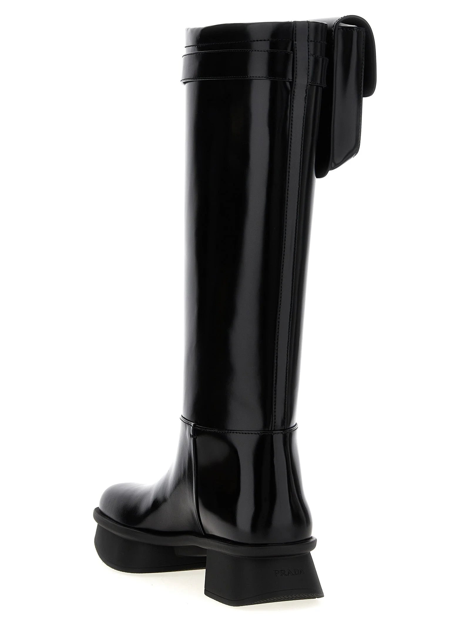 Prada Black Calfskin Over The Knee - EU38/US8