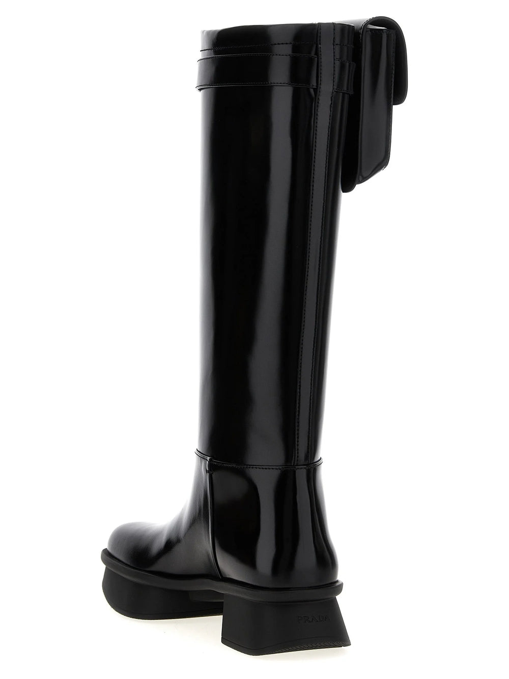 Prada Black Calfskin Over The Knee - EU38/US8