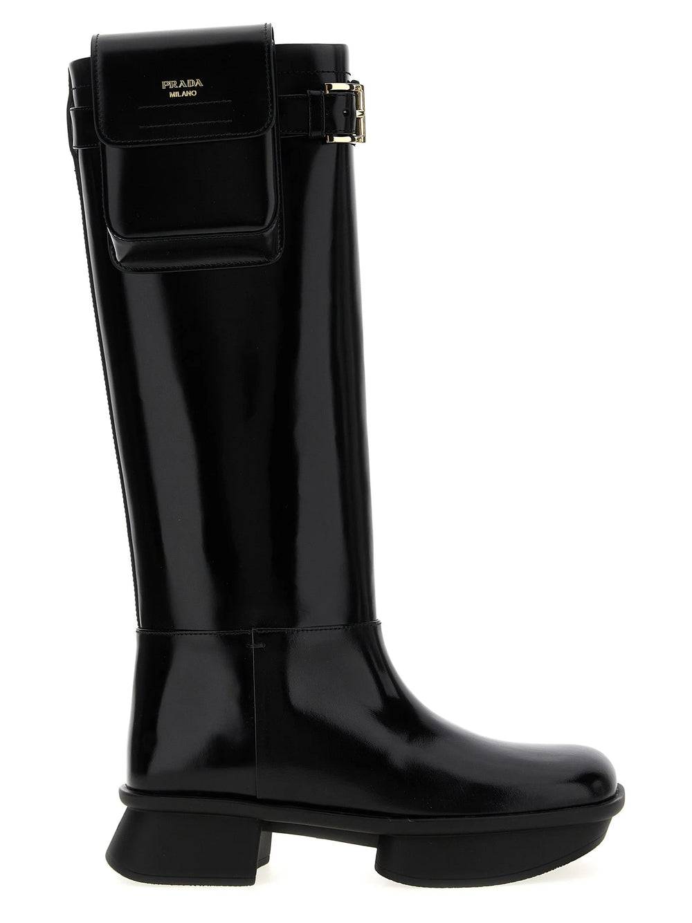Prada Black Calfskin Over The Knee - EU38/US8