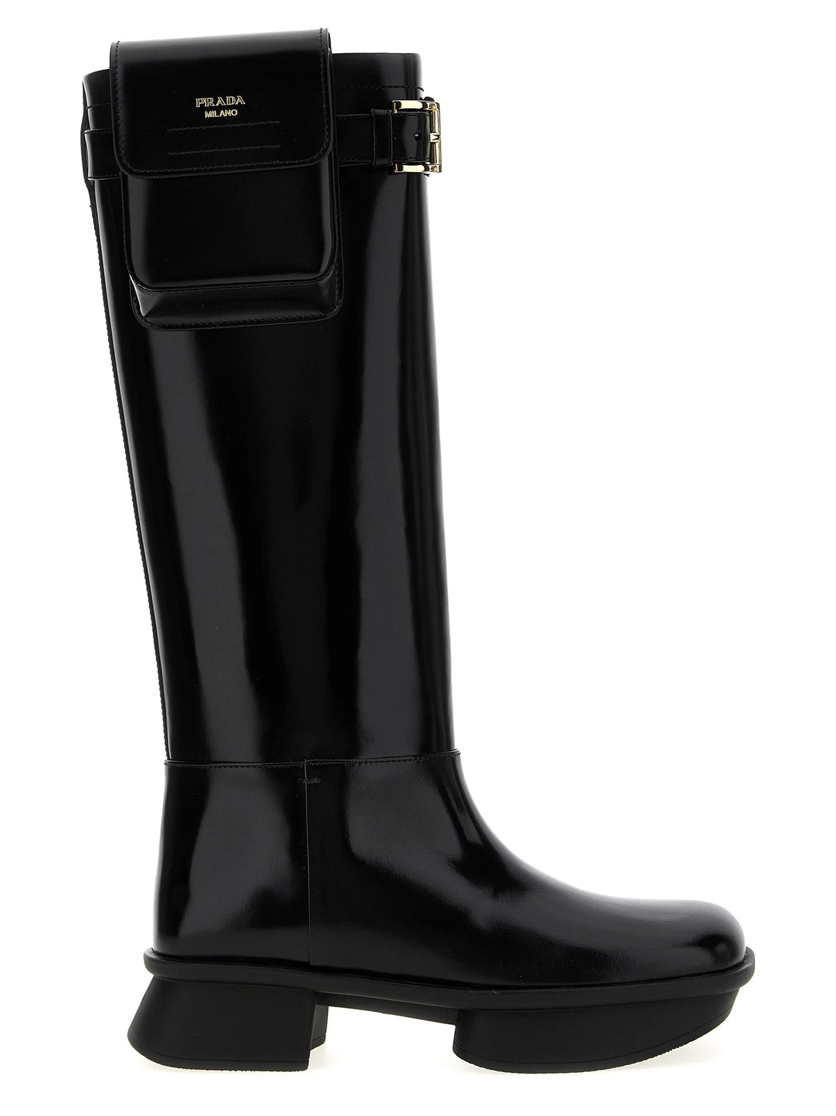 Prada Black Calfskin Over The Knee - EU38/US8