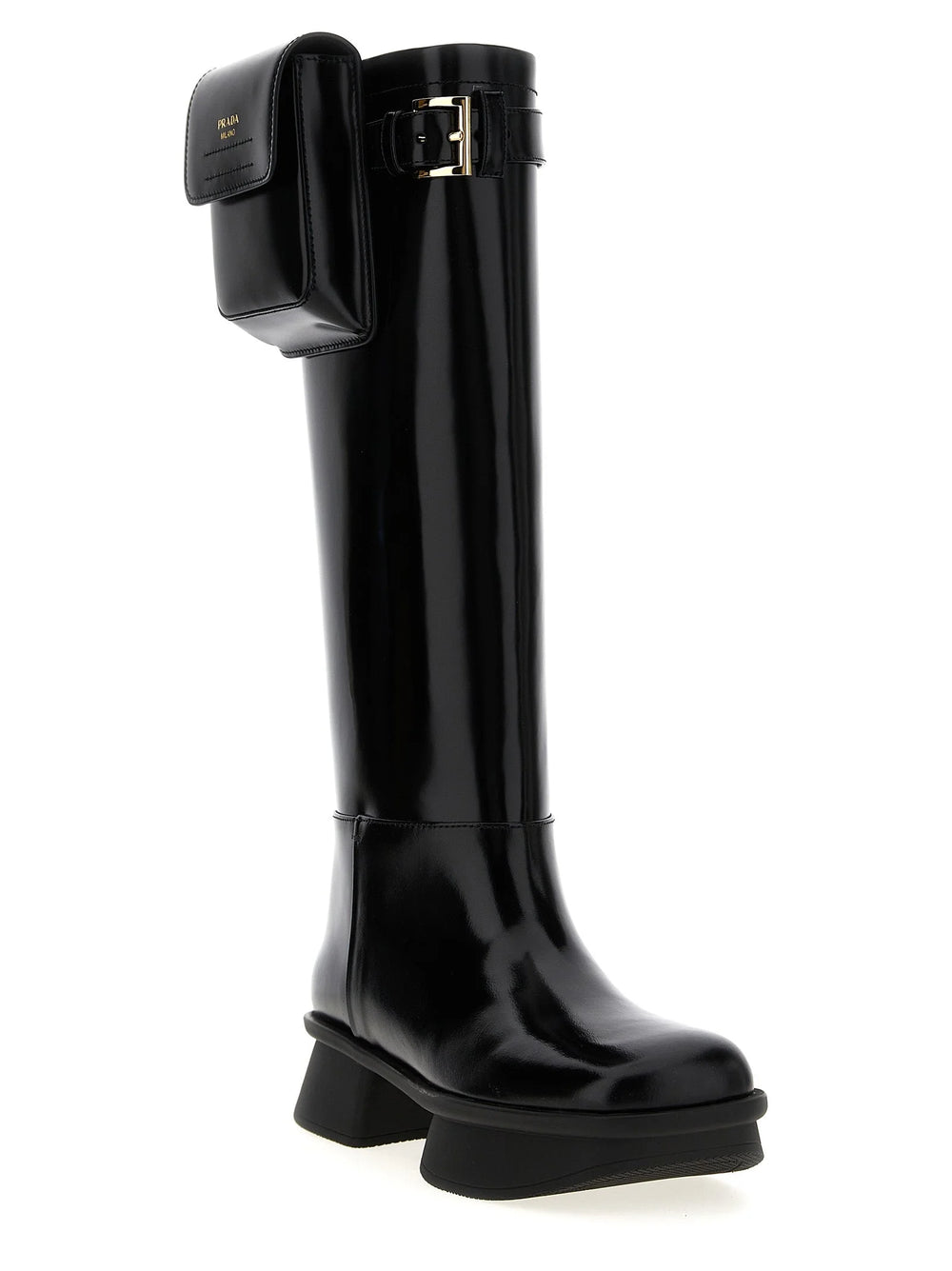 Prada Black Calfskin Over The Knee - EU38/US8