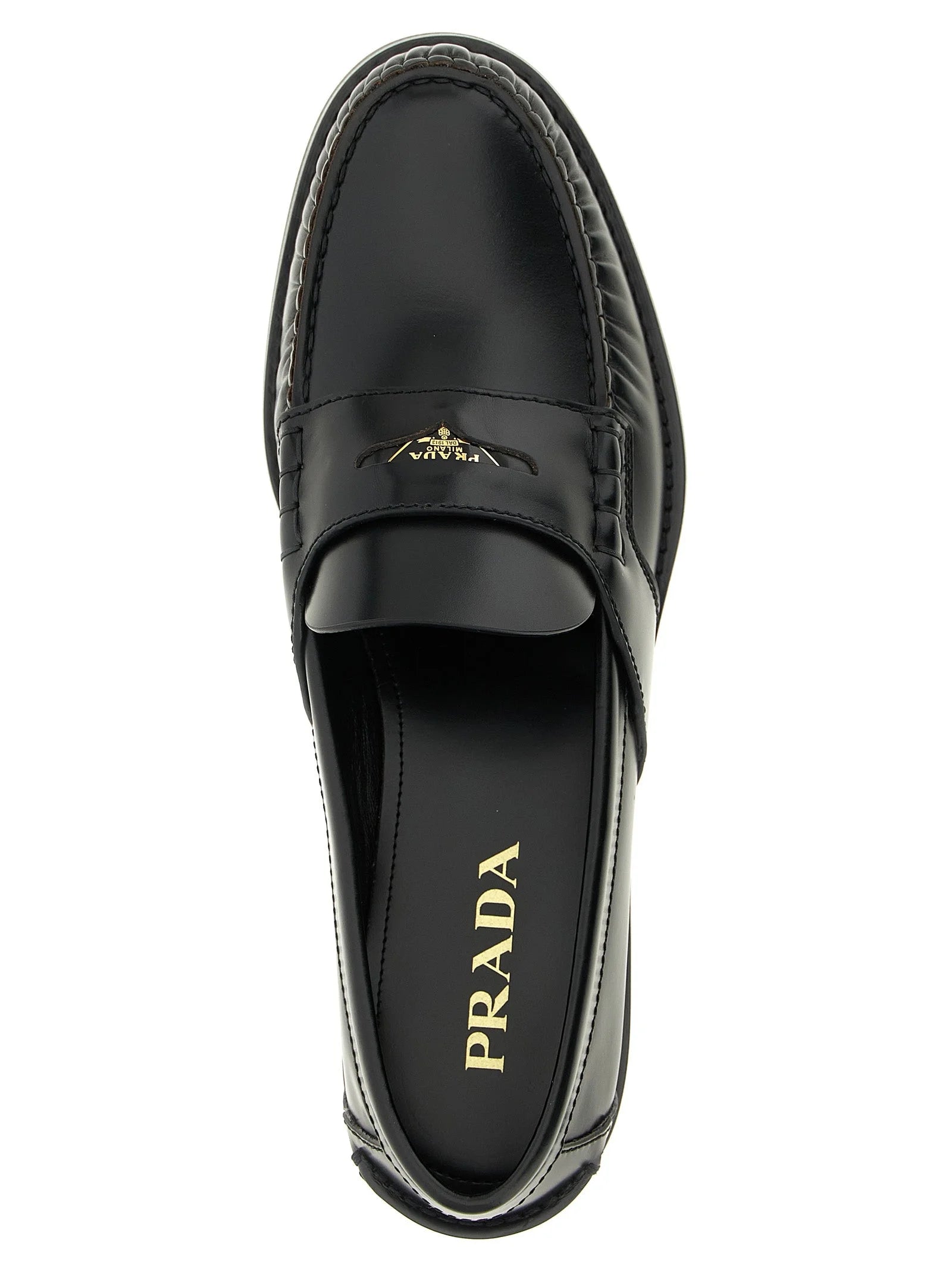 Prada Black Calfskin Slip-On Loafers