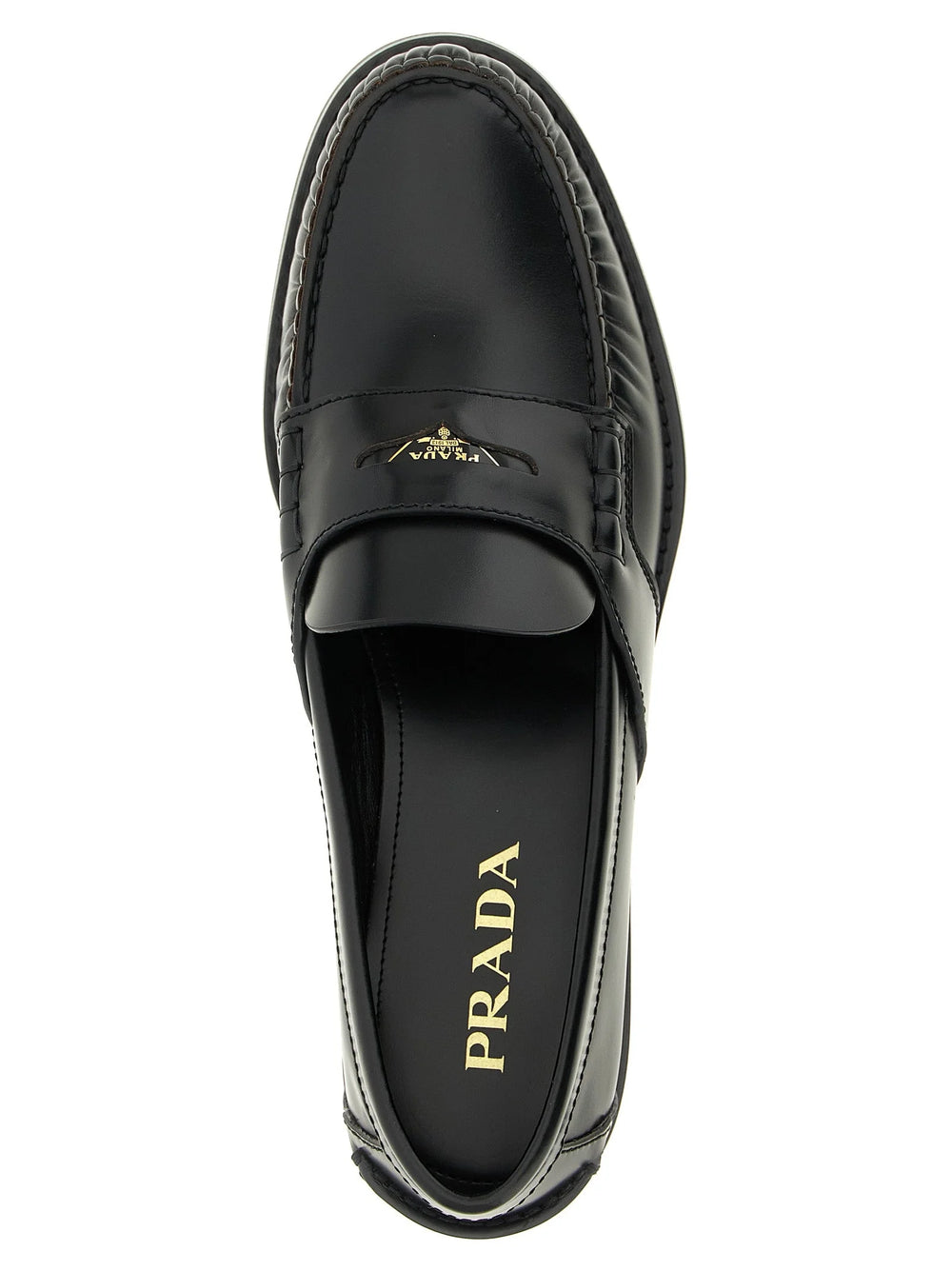 Prada Black Calfskin Slip-On Loafers