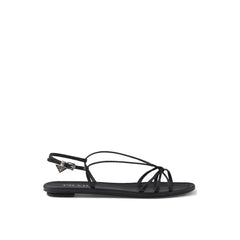 Prada Black Calfskin Strap-On Sandals - EU35/US5