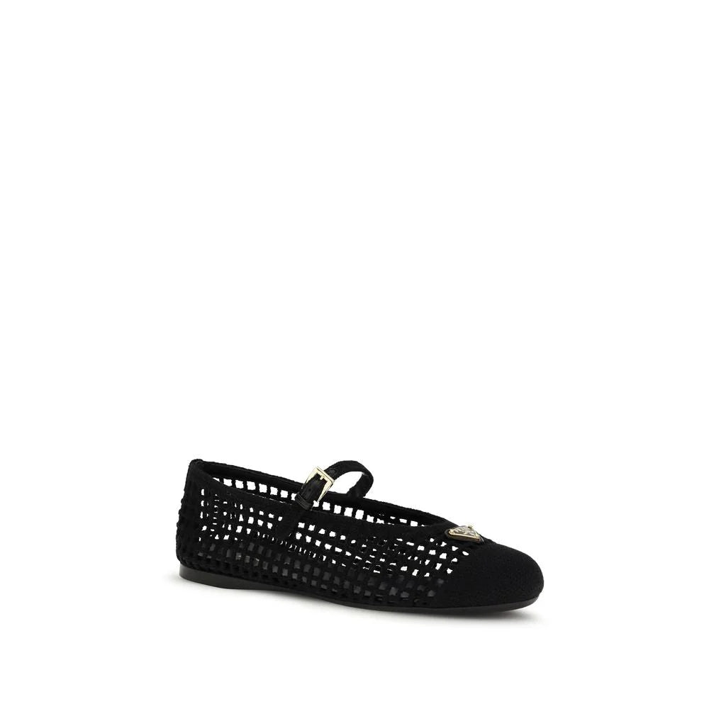 Prada Black Cotton Ballet Flats