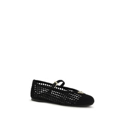 Prada Black Cotton Ballet Flats