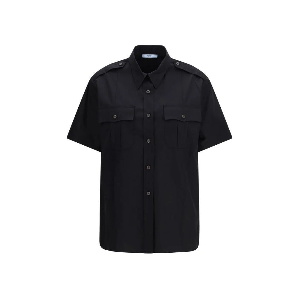Prada Black Cotton Shortsleeve Shirt - IT42 | L