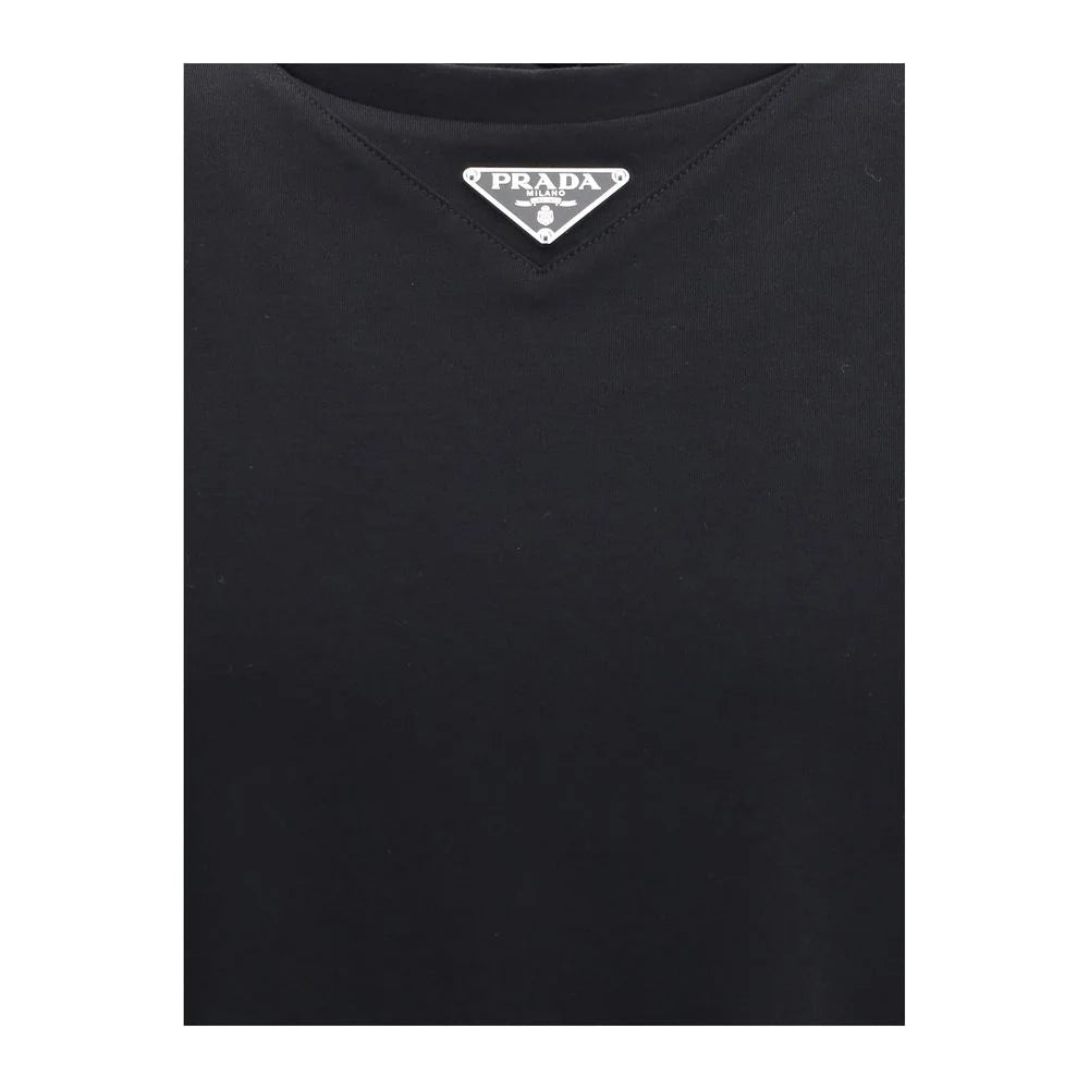 Prada Black Cotton T-Shirt - L