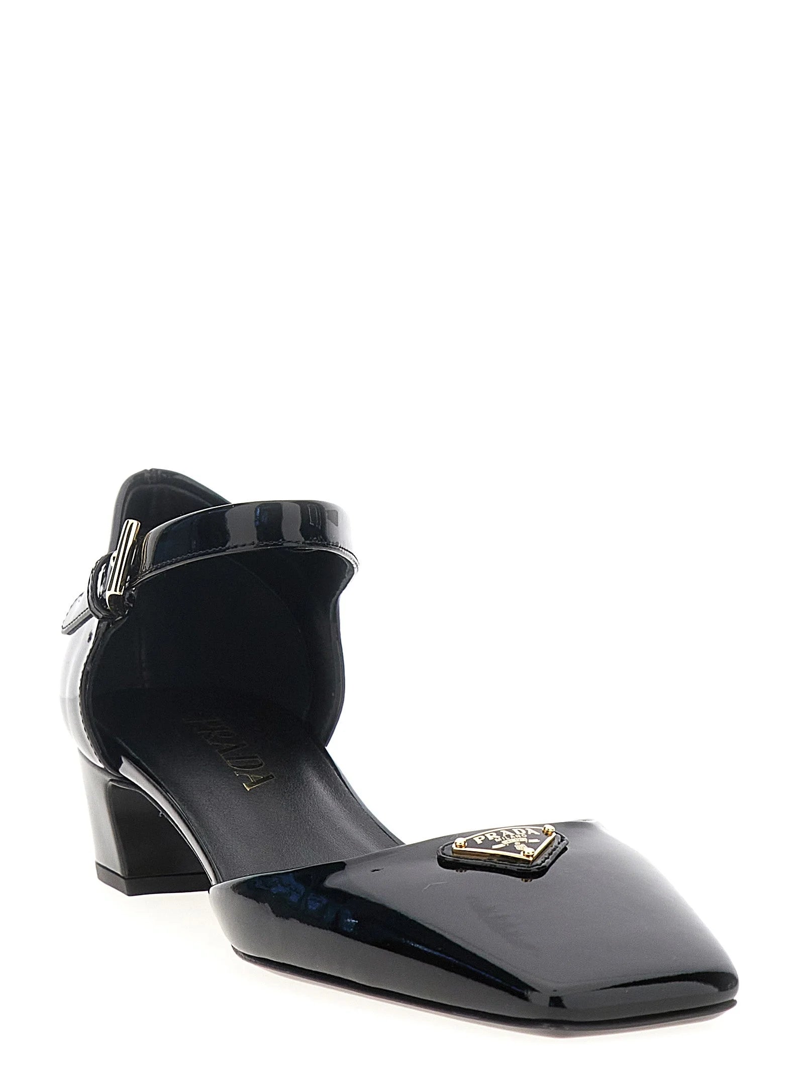 Prada Black Cowhide Mid Heel Pumps - EU35.5/US5.5