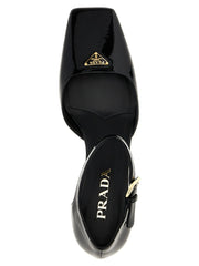 Prada Black Cowhide Mid Heel Pumps - EU35.5/US5.5