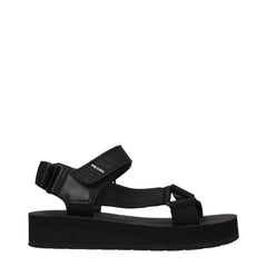 Prada Black Fabric Flat Sandals - EU36/US6