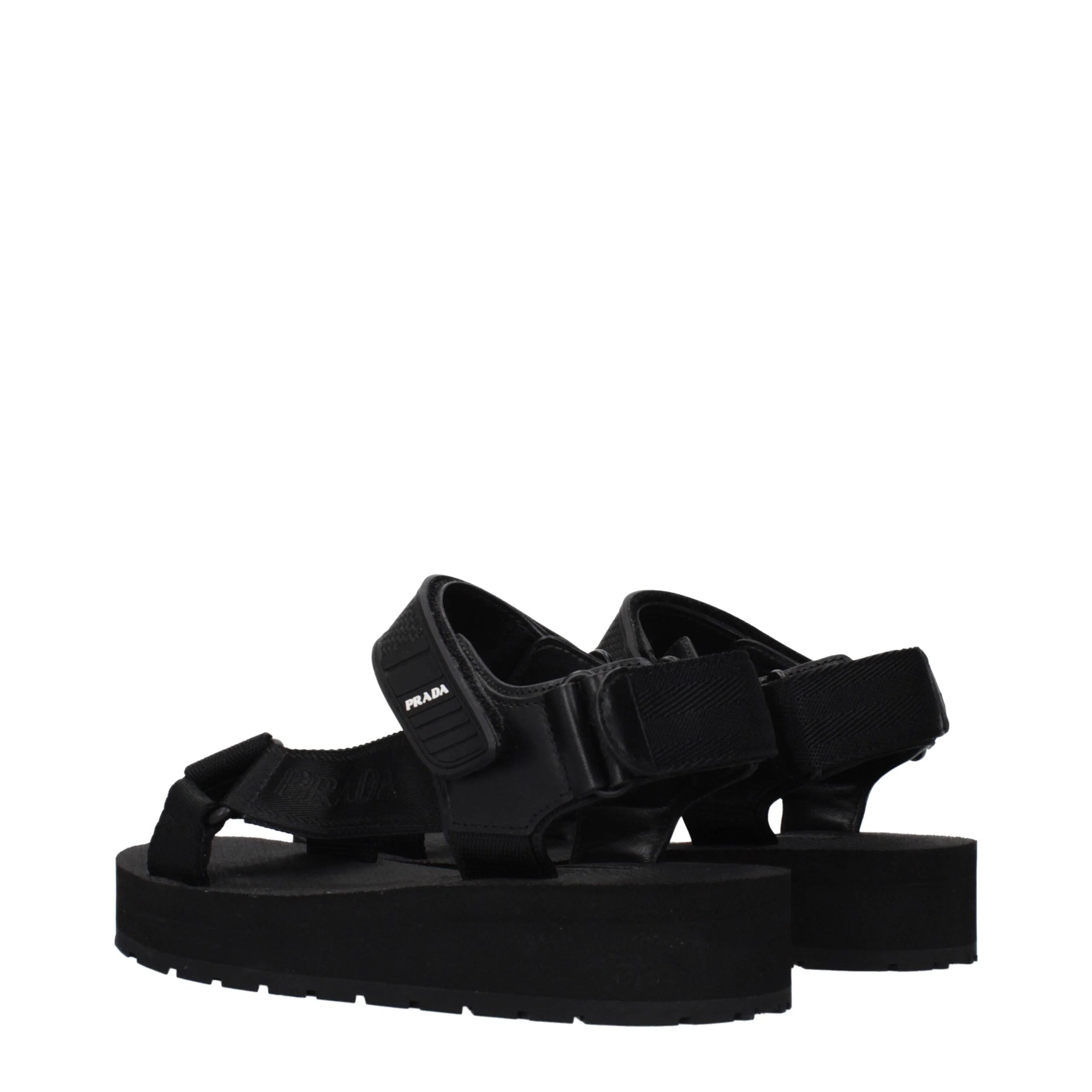 Prada Black Fabric Flat Sandals - EU36/US6