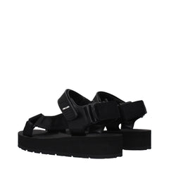 Prada Black Fabric Flat Sandals - EU36/US6