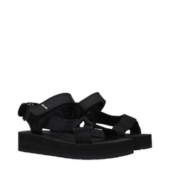 Prada Black Fabric Flat Sandals - EU36/US6