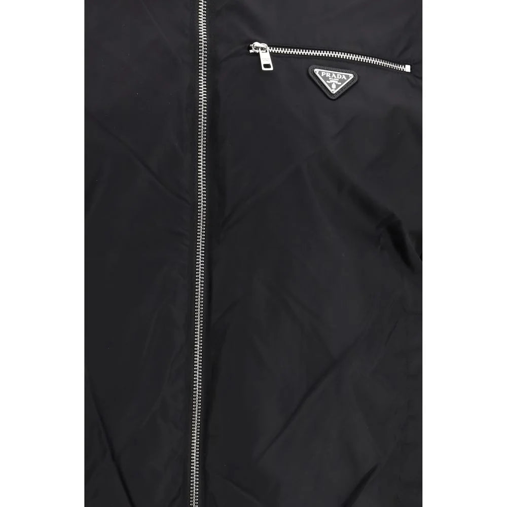 Prada Black Fleece Wool Bomber - IT50 | L