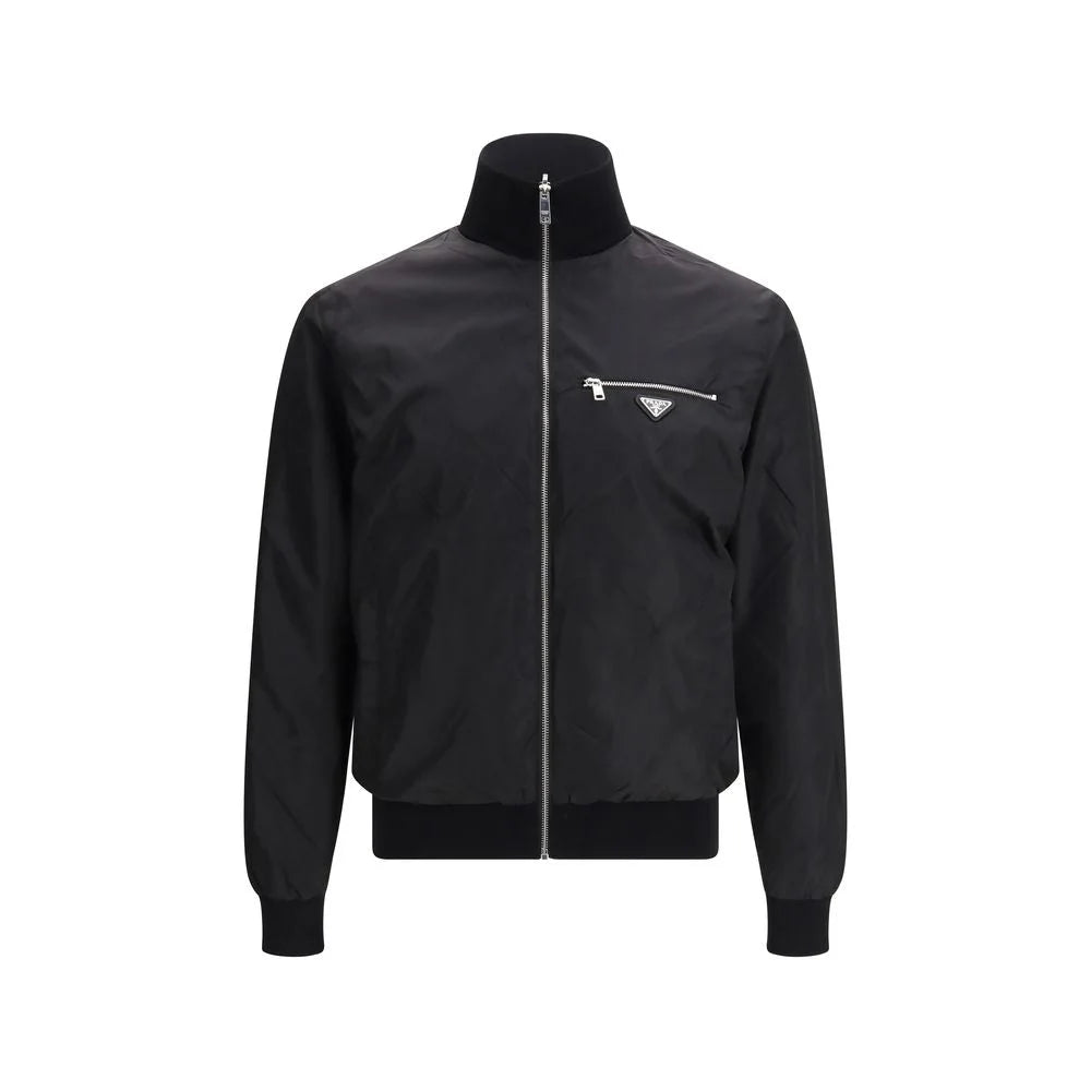 Prada Black Fleece Wool Bomber - IT50 | L