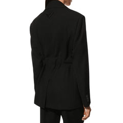 Prada Black Fleece Wool Coat - 40