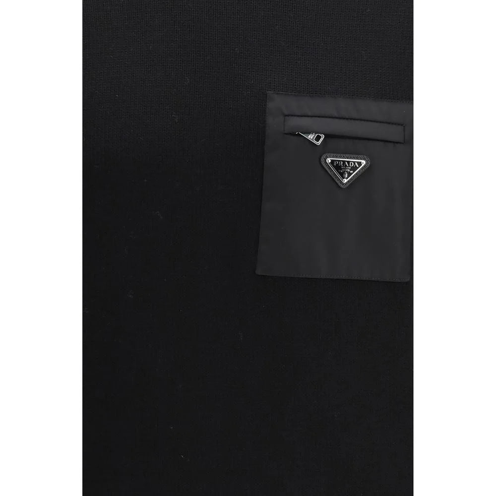 Prada Black Fleece Wool Sweatshirt