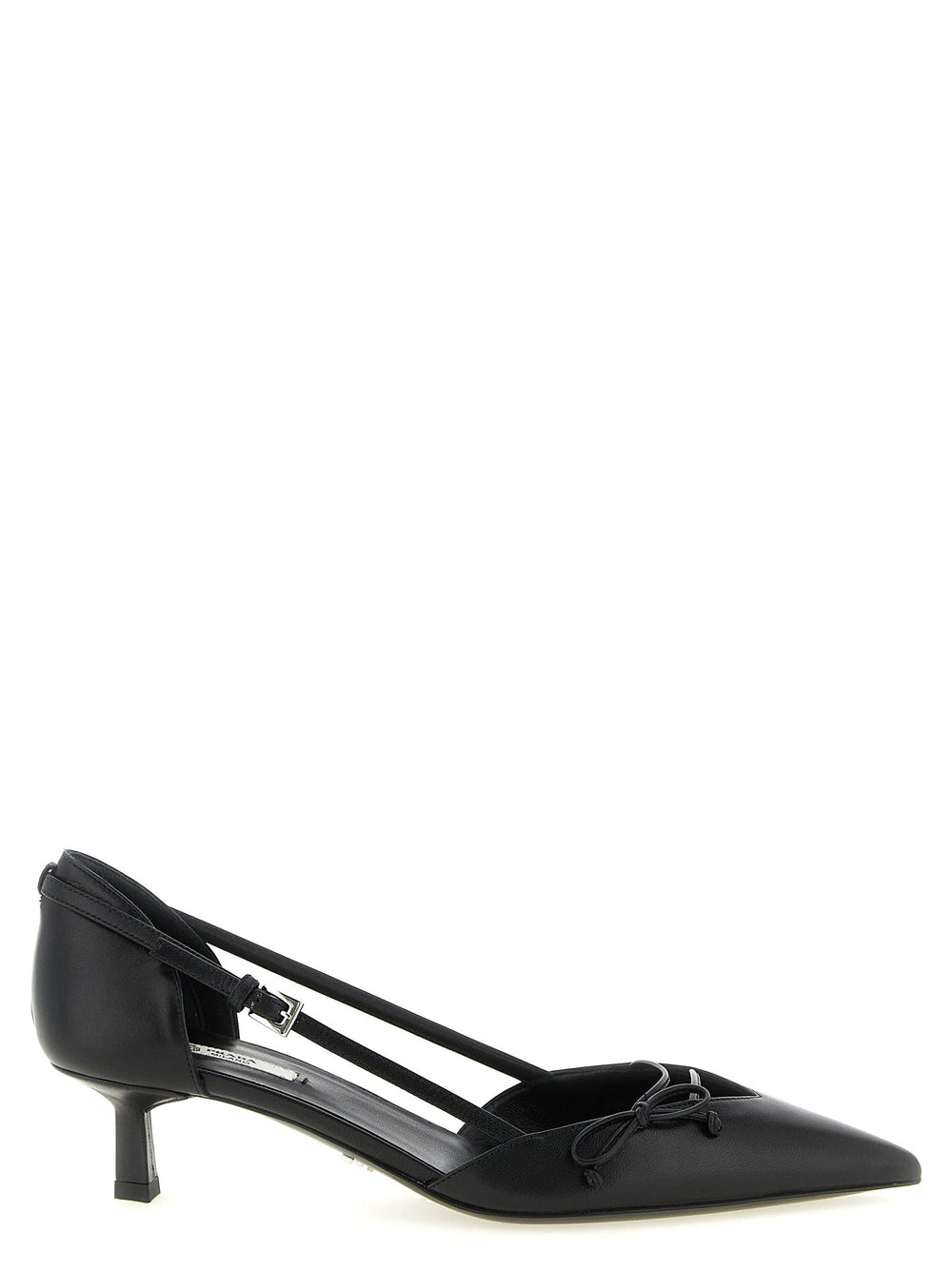 Prada Black Goatskin Mid Heel Pumps - EU38/US8