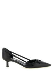 Prada Black Goatskin Mid Heel Pumps - EU38/US8