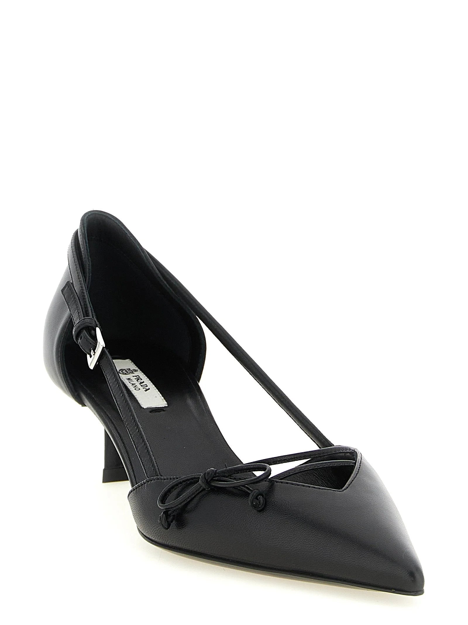 Prada Black Goatskin Mid Heel Pumps - EU38/US8