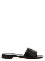 Prada Black Lamb Leather Slides