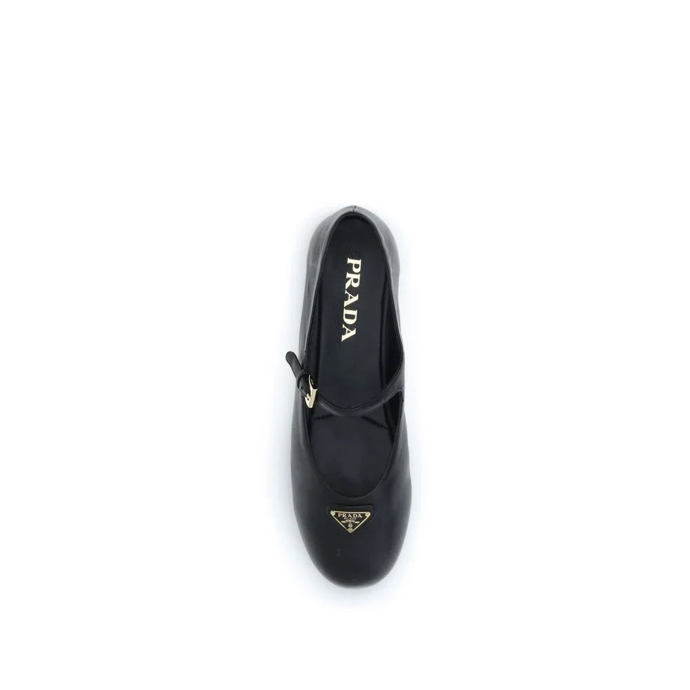 Prada Black Lamb Ovis Aries Aries Ballet Flats