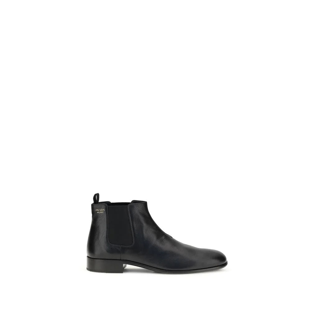 Prada Black Leather Ankle Boots - Boots