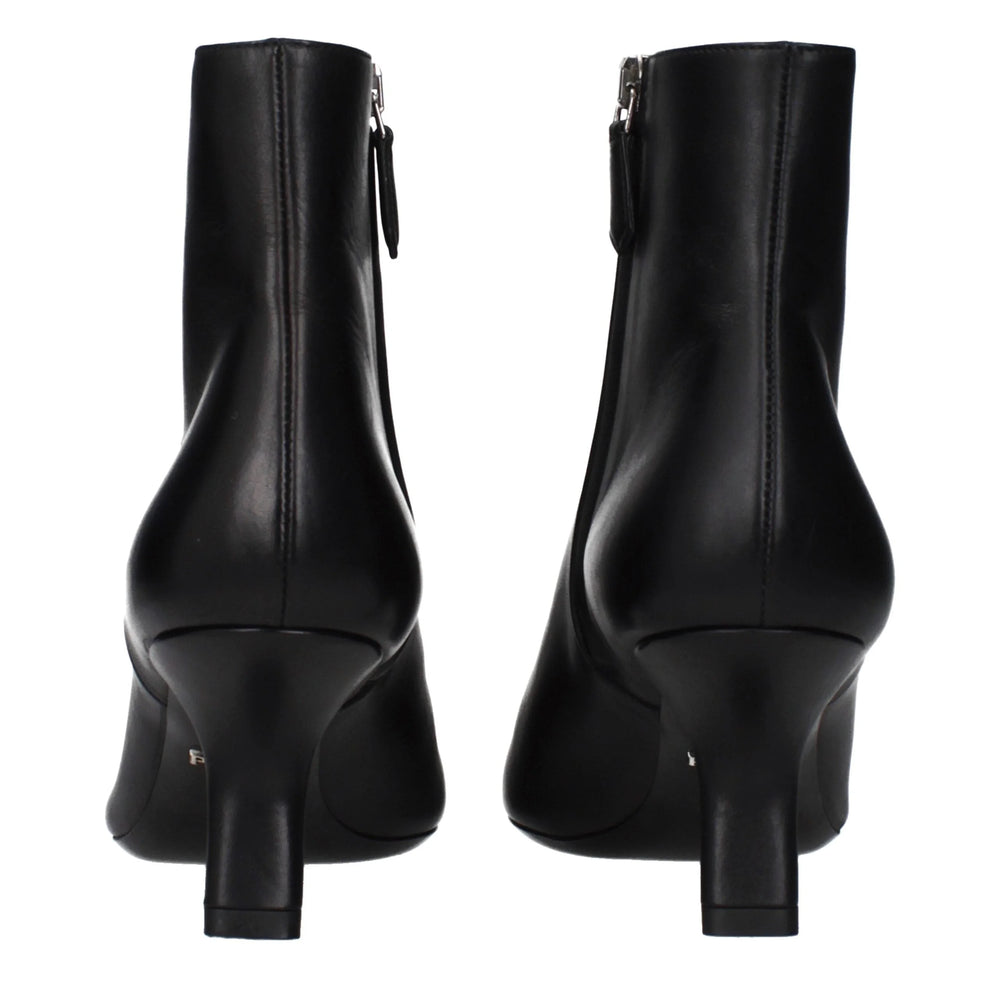 Prada Black Leather Ankle Boots - EU38/US8