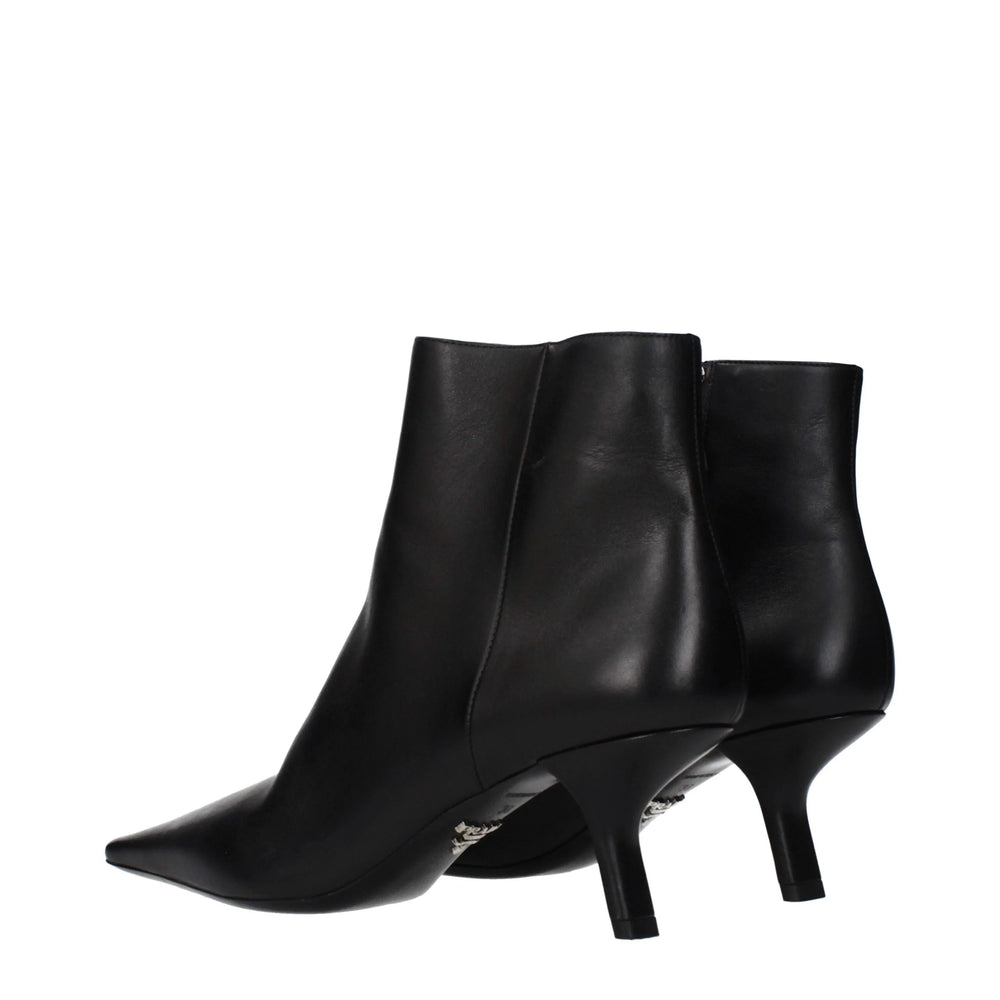 Prada Black Leather Ankle Boots - EU38/US8