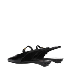 Prada Black Leather Flat Sandals