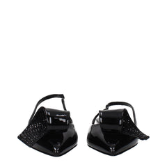 Prada Black Leather Flat Sandals