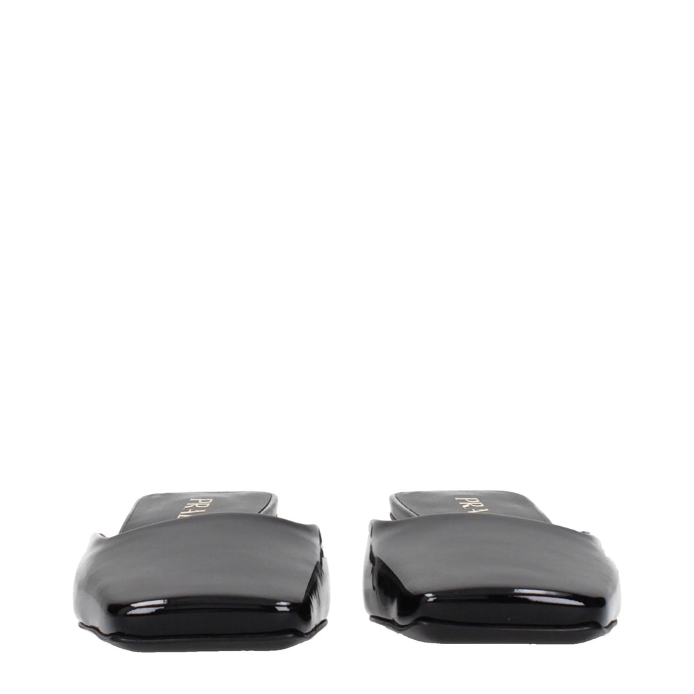 סנדלי עור שטוחים שחורים של Prada - EU36.5/US6.5