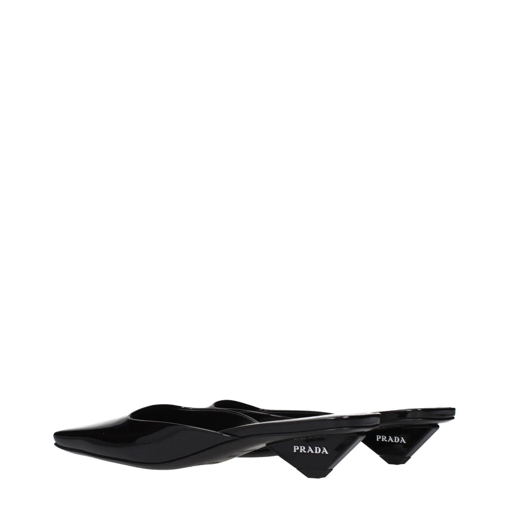 סנדלי עור שטוחים שחורים של Prada - EU36.5/US6.5