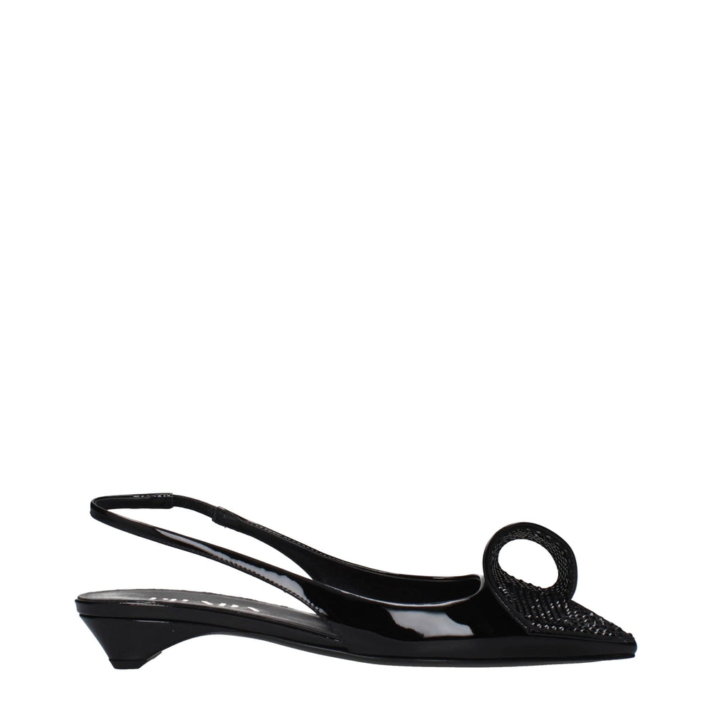 Prada Black Leather Flat Sandals - EU39/US9