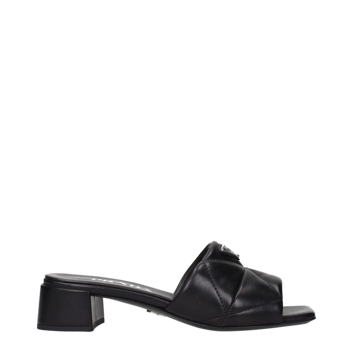 Prada Black Leather Flat Sandals - EU40/US10