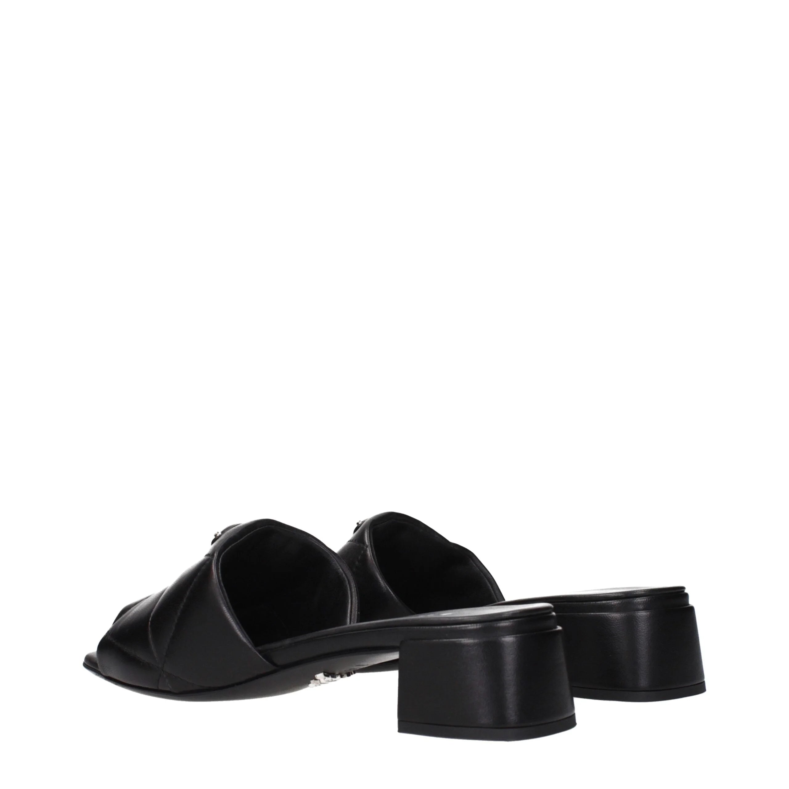 Prada Black Leather Flat Sandals - EU40/US10