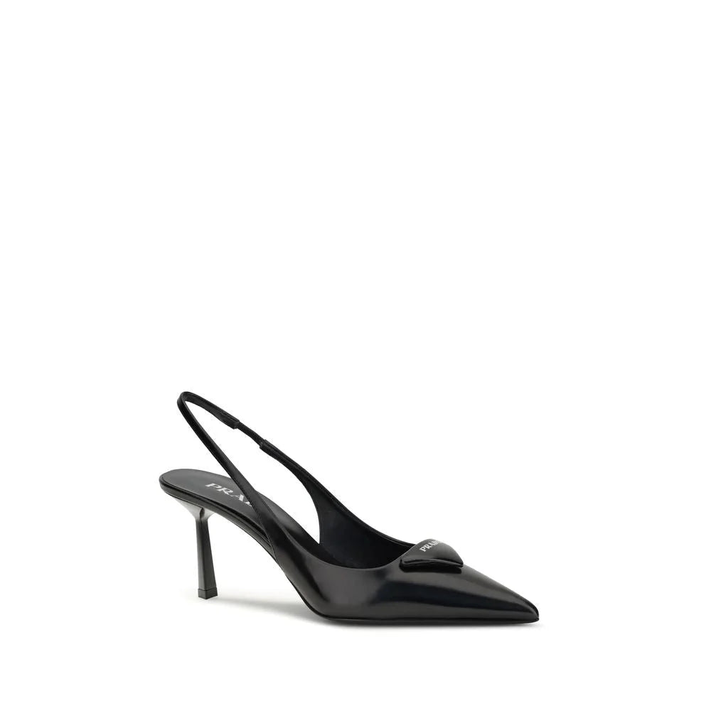 Prada Black Leather High Heel Pumps