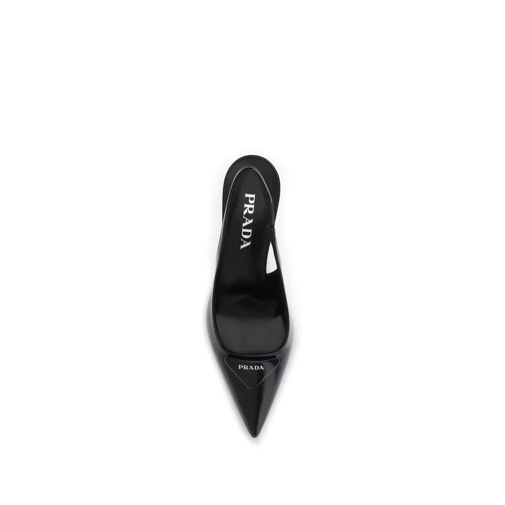 Prada Black Leather High Heel Pumps