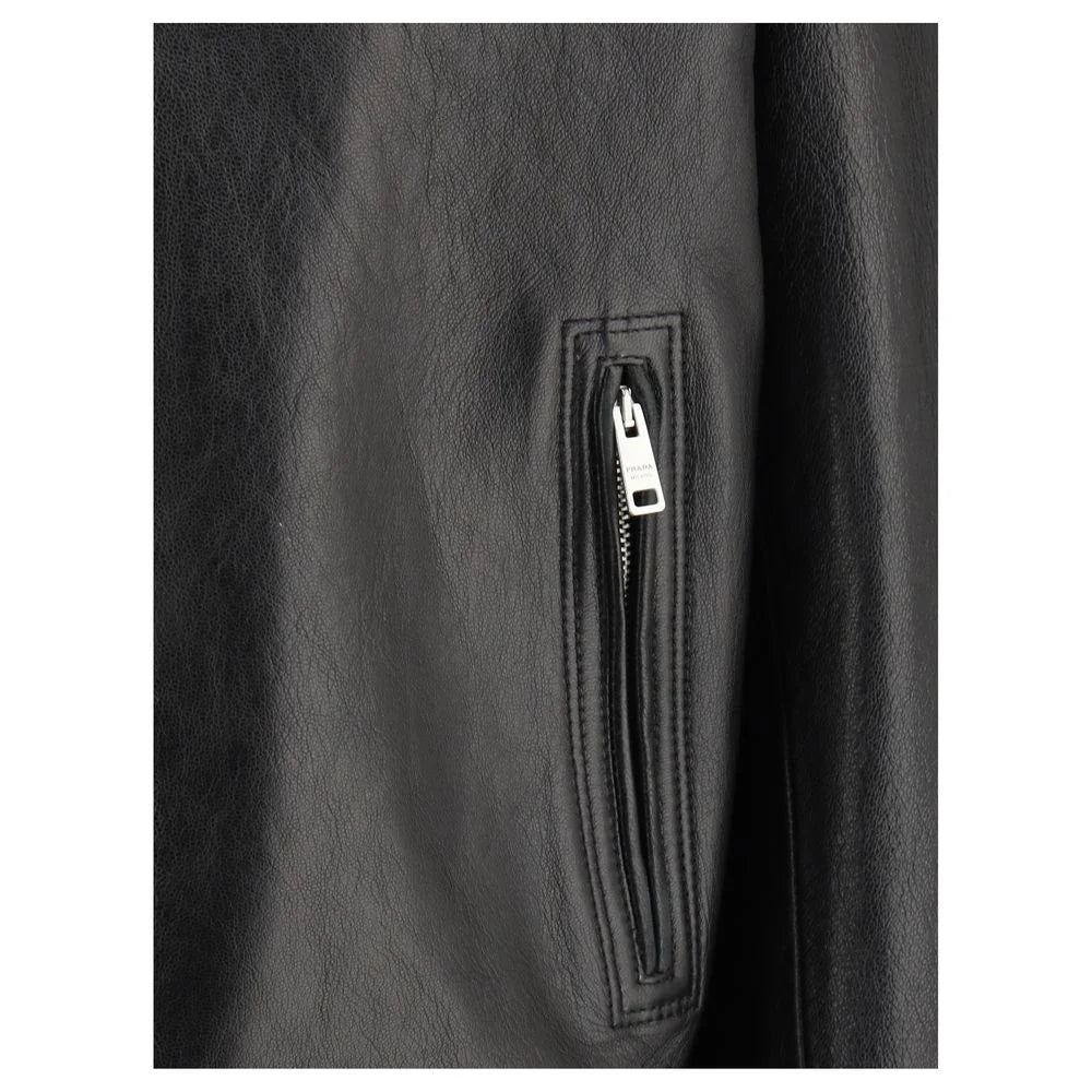 Prada Black Leather Jacket - IT40 | M