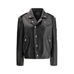 Prada Black Leather Jacket - IT40 | M
