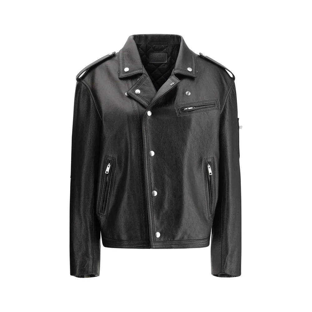 Prada Black Leather Jacket - IT40 | M