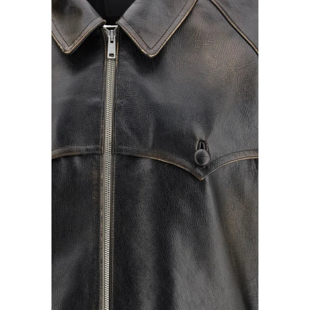 Prada Black Leather Jacket - IT50 | L