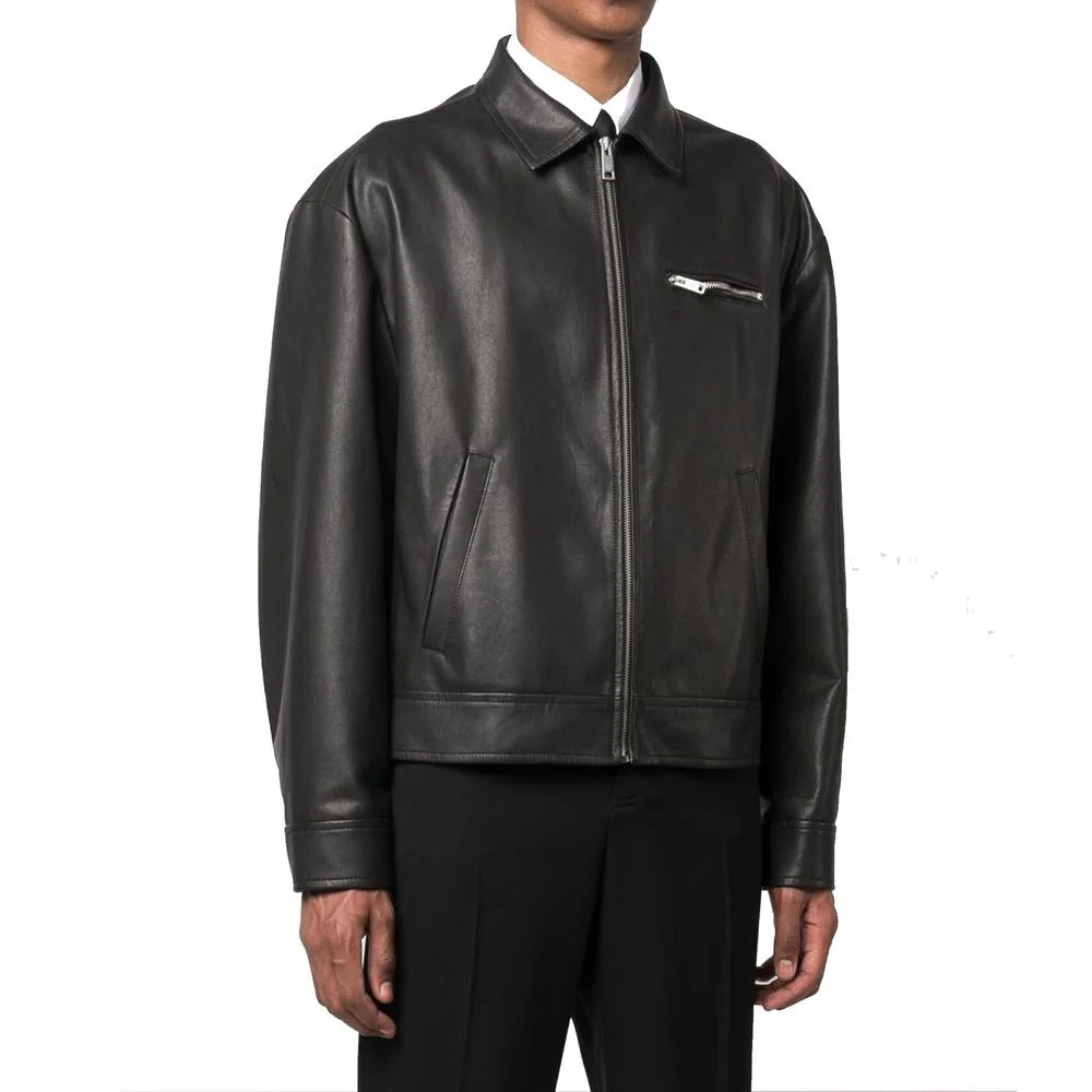 Prada Black Leather Jacket - IT50 | L