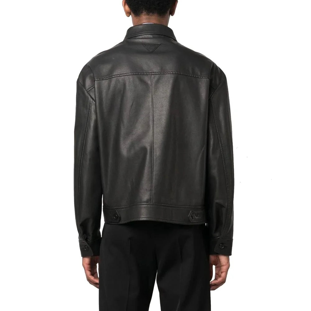 Prada Black Leather Jacket - IT50 | L