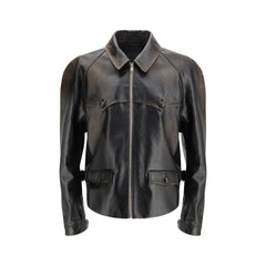 Prada Black Leather Jacket - IT50 | L
