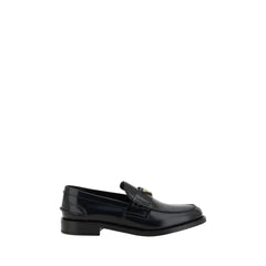 Prada Black Leather Logo Loafers - EU36.5/US6 - Flats